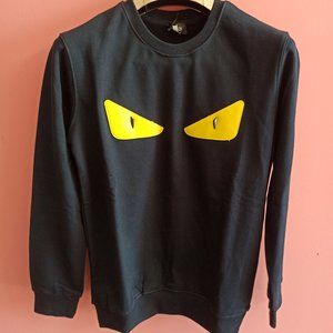 Fendi Bag Bugs Eyes Sweatshirt Men Black
